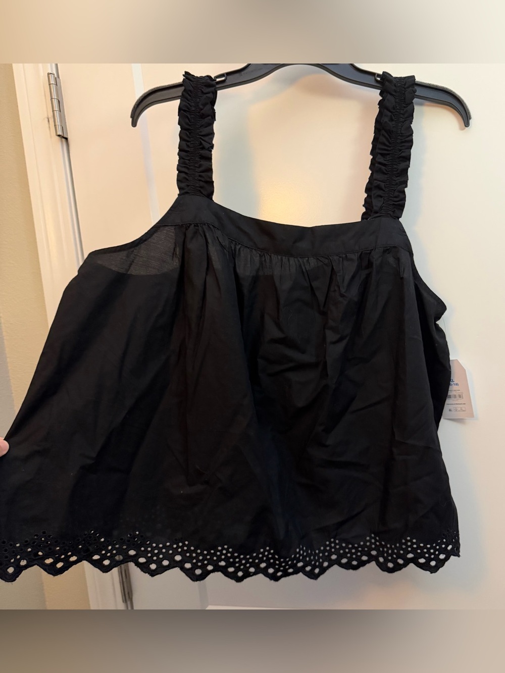 XL Black Eyelet Tank Top